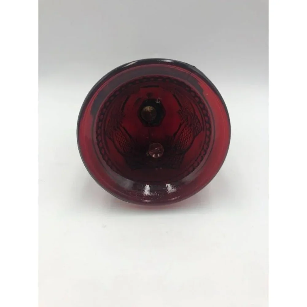Vintage Dark Ruby Red Ornate Glass Bell Decorative Collectible